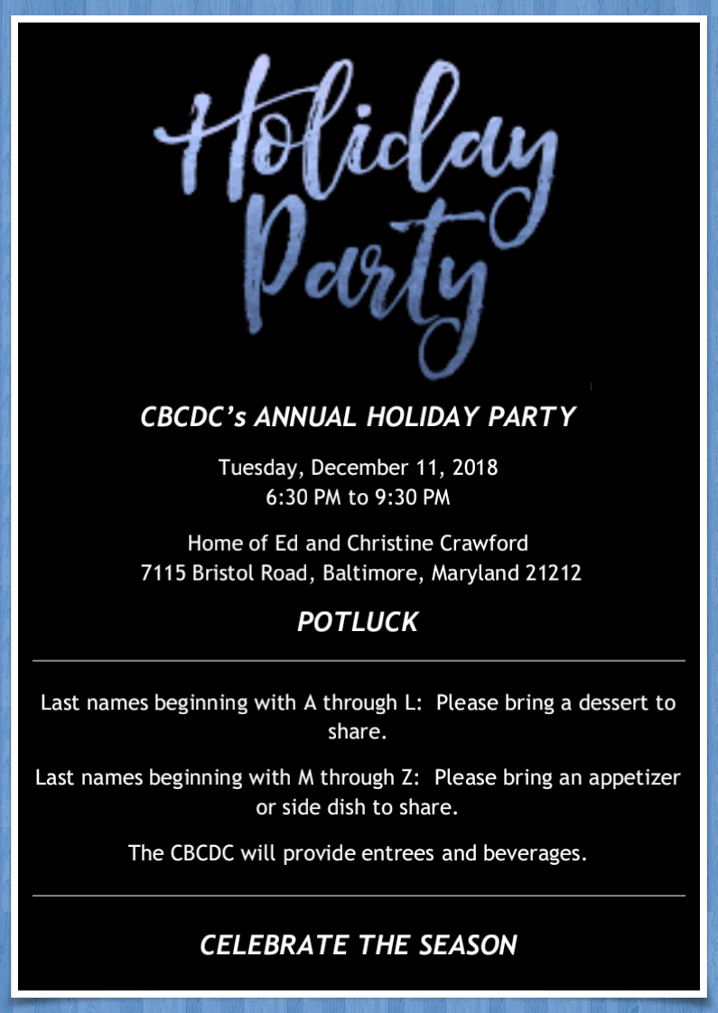 Holiday Party
      Announcement